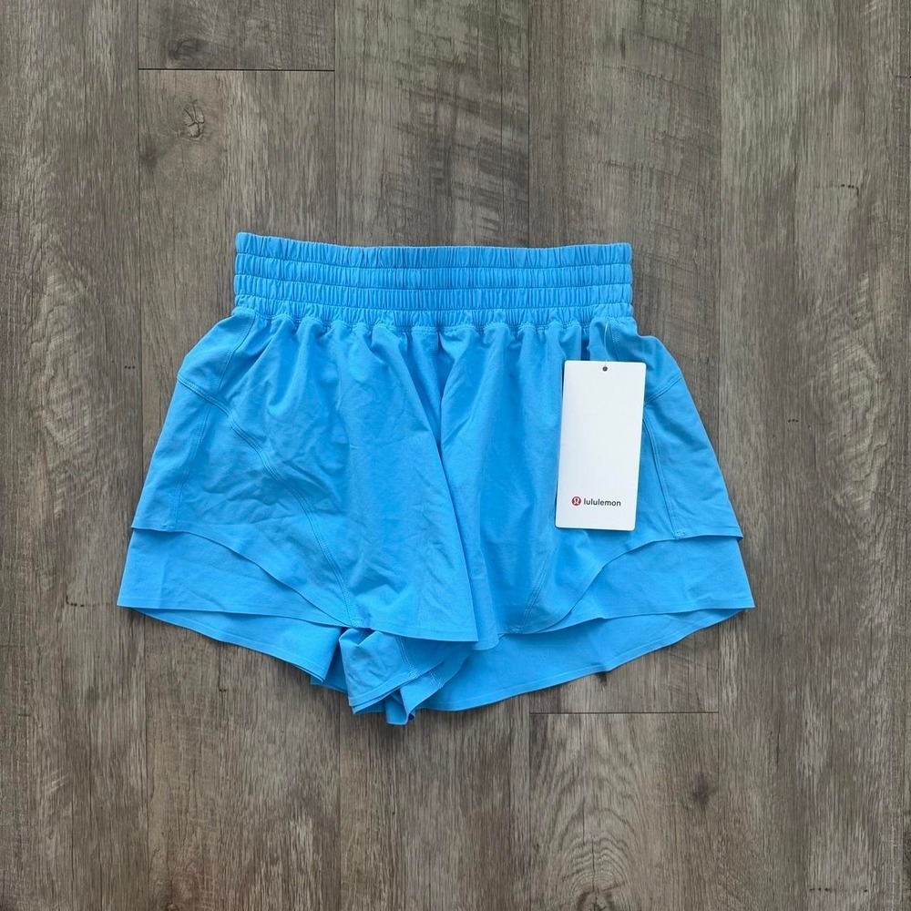 Lululemon Shake It Out High-Rise Run Short 2.5 Ocean Air Blue XS LW7DENS